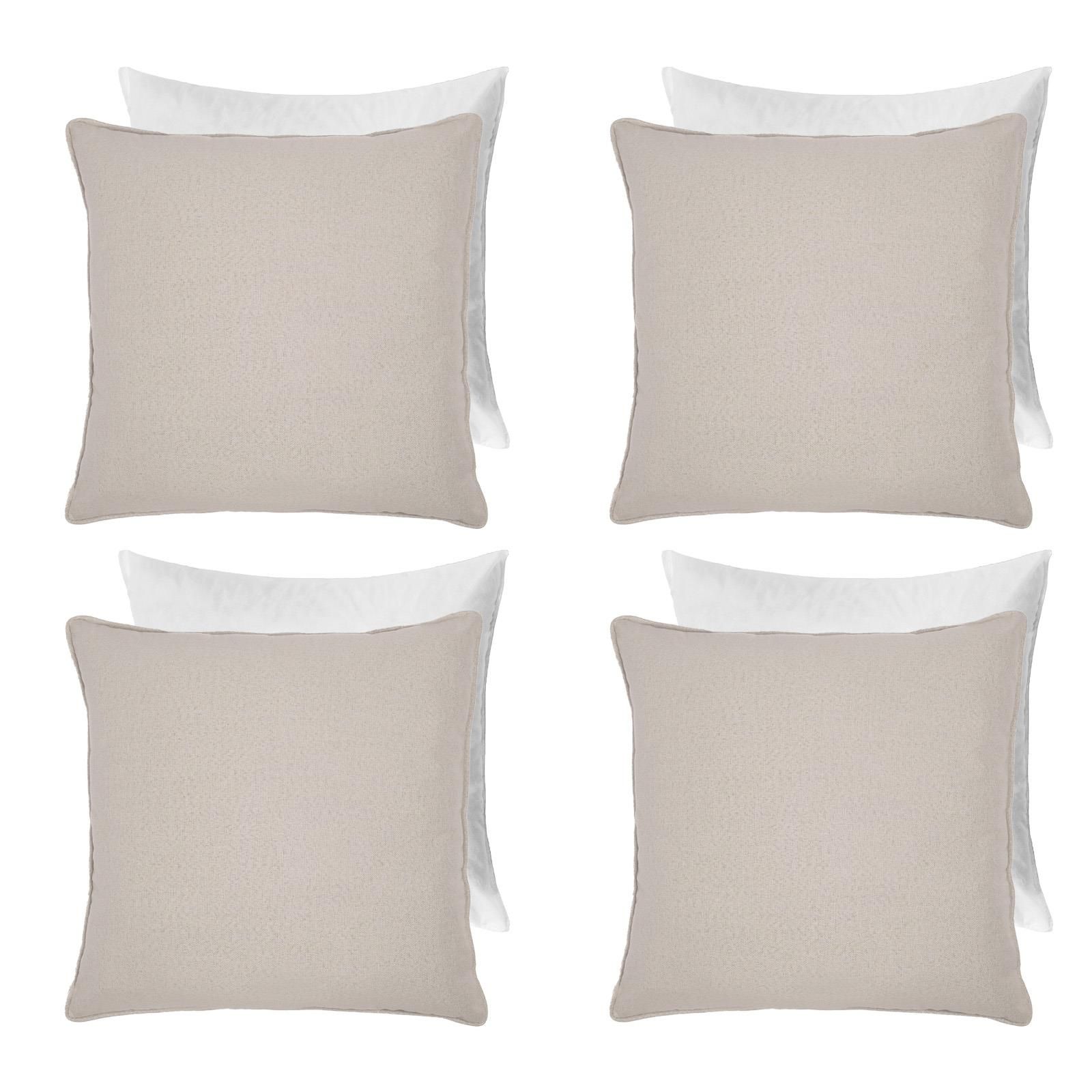 OHS 4 Pack Woven Texture Filled Cushion Covers Home Decor Set image 1