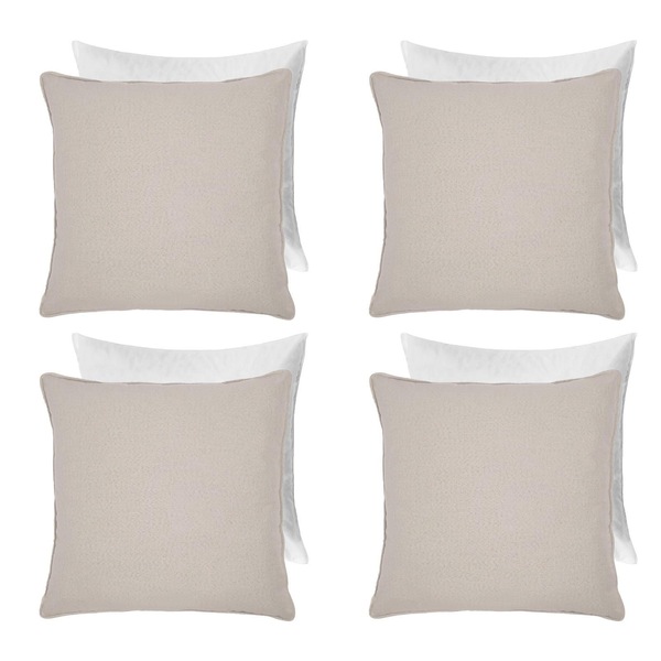 OHS 4 Pack Woven Texture Filled Cushion Covers Home Decor Set