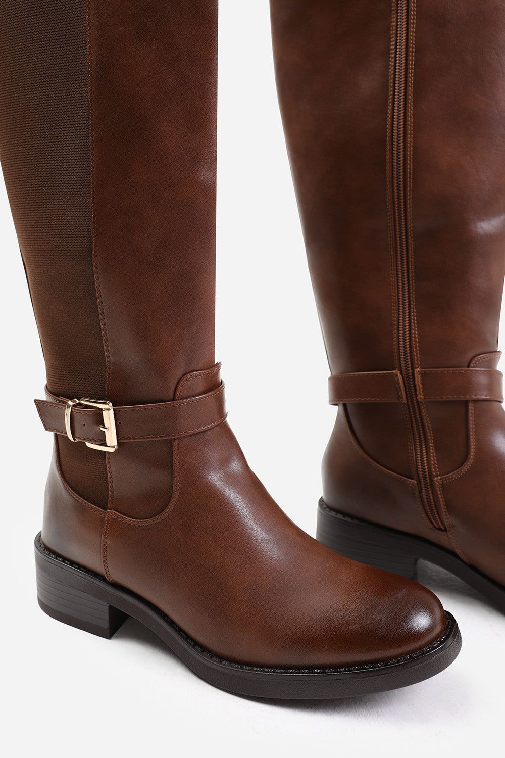Where's That From 'Bode' Stretch Wide Calf Knee High Boots With Buckle Detail image 3