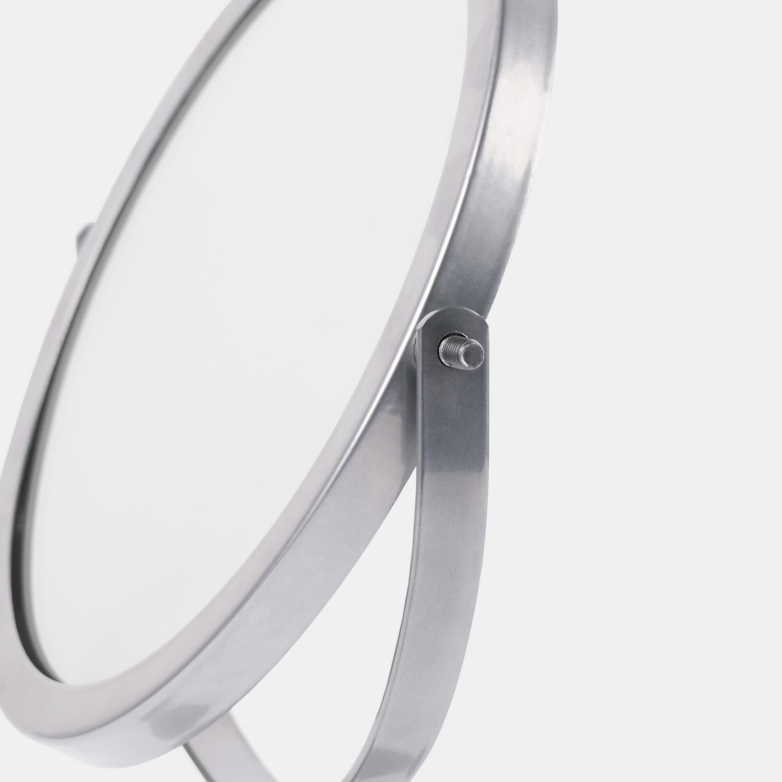 OHS Round Bathroom Mirror Accessories Free Standing Vanity Stainless Steel Silver image 3