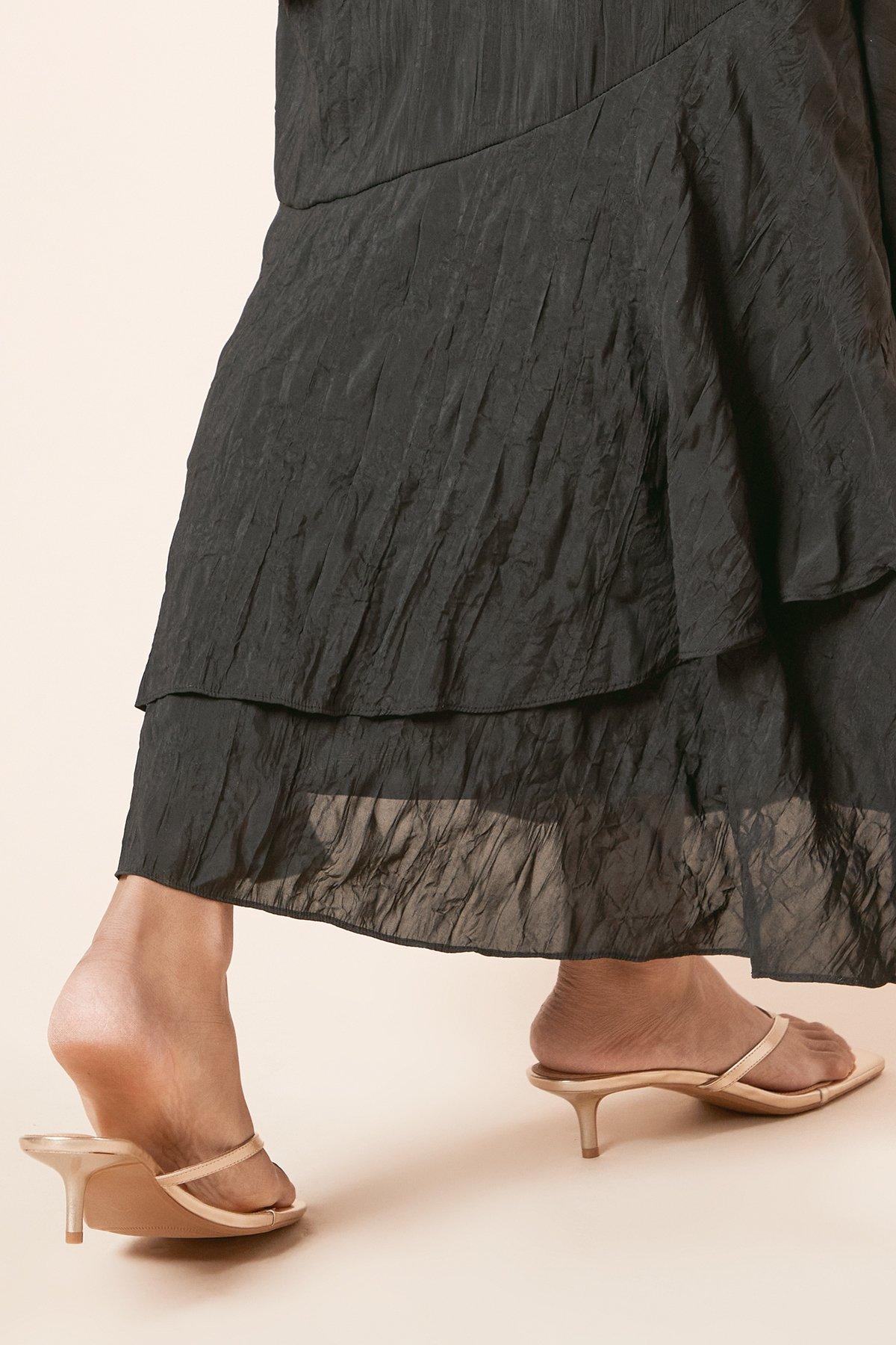 Dorothy Perkins Catriona Faux Leather Kitten Heel Toe Thong Sandals Gold image 4