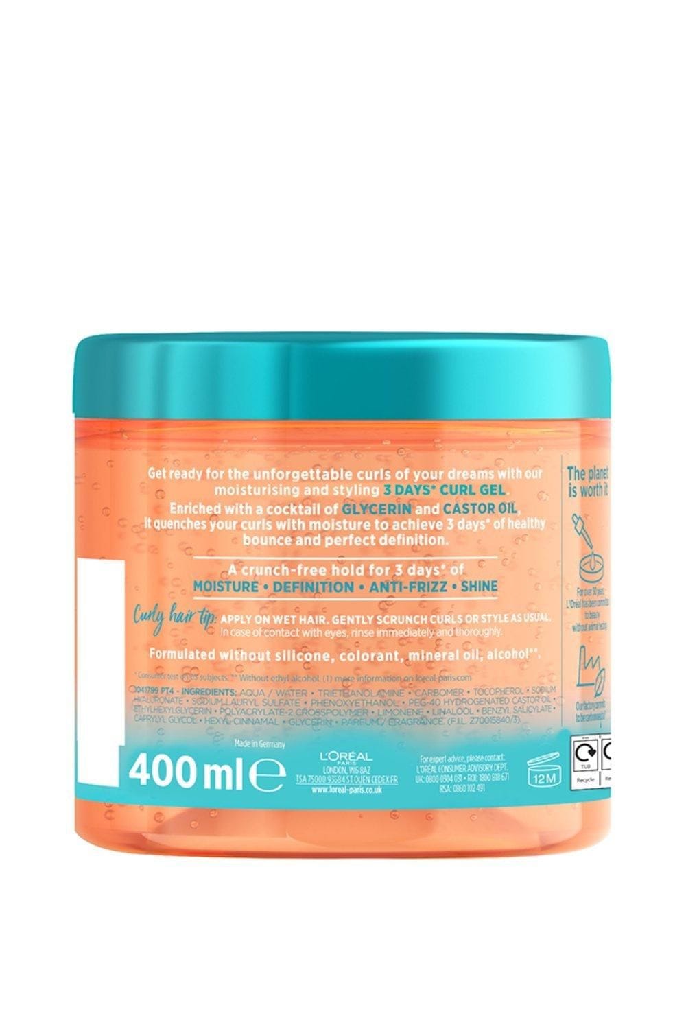 L'Oréal Paris Elvive Dream Lengths Curls 3 Days Moisturising Styling Gel Multi image 5