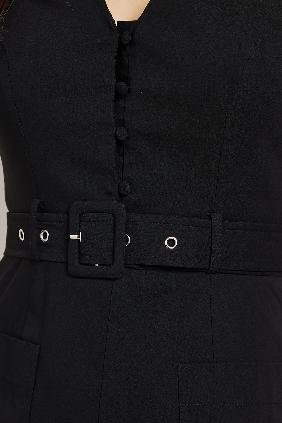 Dorothy Perkins Belted Button Down Midi Dress Black image 5