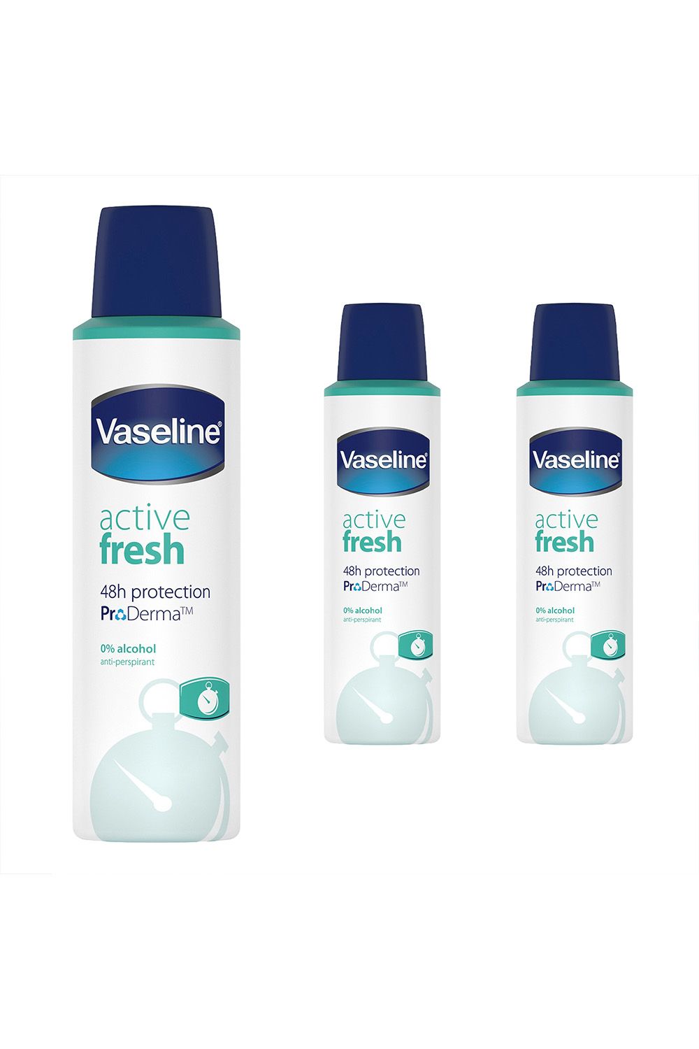 Vaseline ProDerma Active Fresh 'Antiperspirant Deodorant', 3 x 150ml image 1