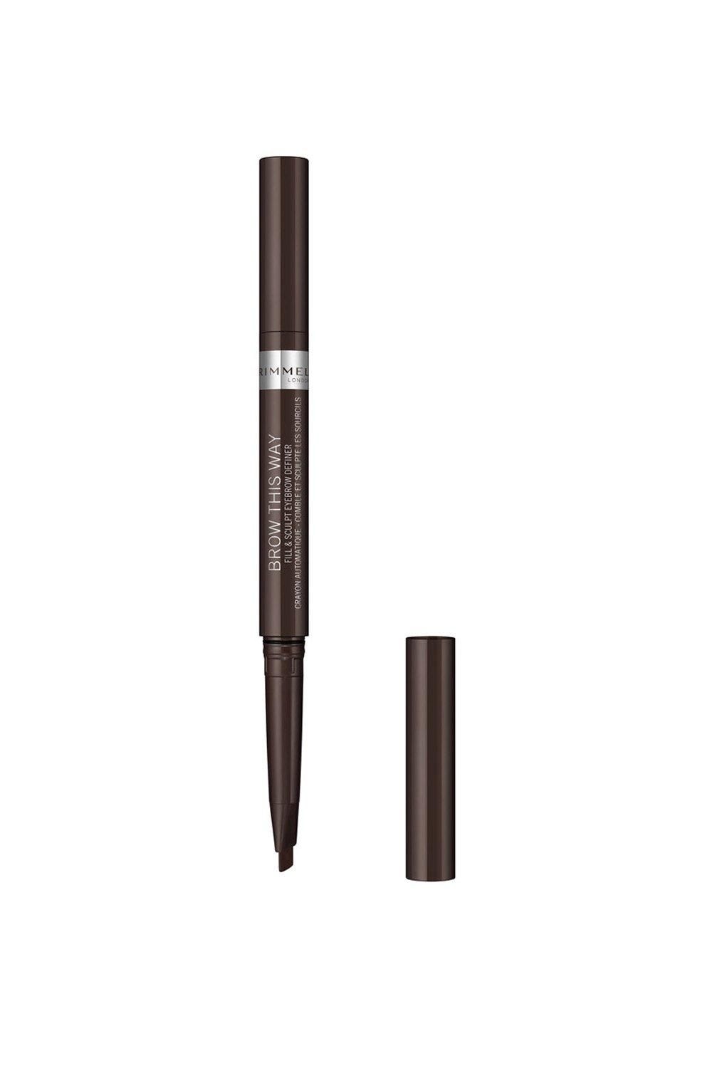 Rimmel London Brow This Way Fill & Sculpt Eyebrow Definer Dark Brown image 3