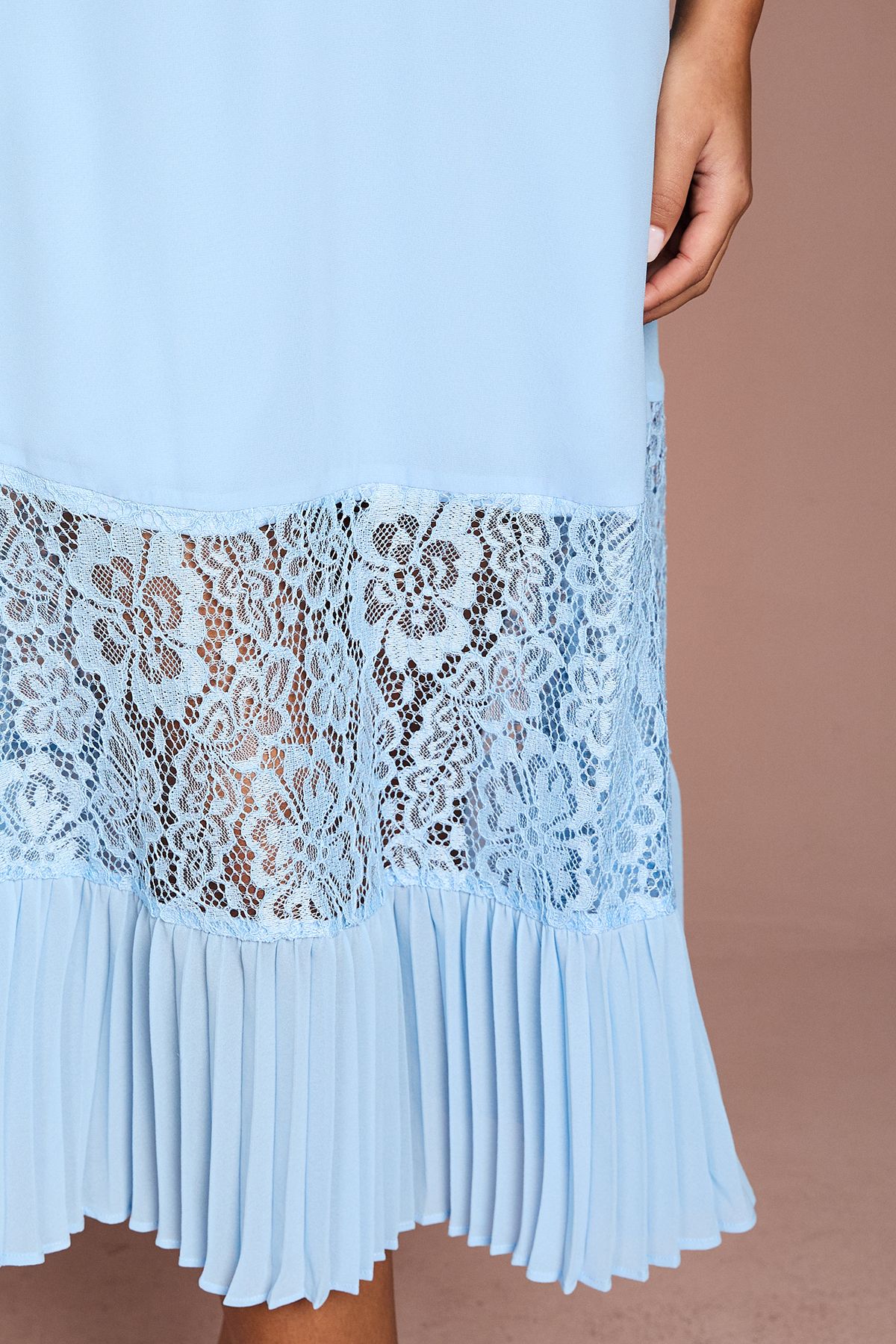 Coast Lace Insert Midi Dress Pale Blue image 4