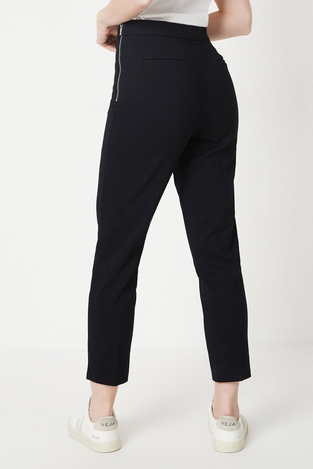 Oasis Side Zip Detail Cropped Trousers Black image 3