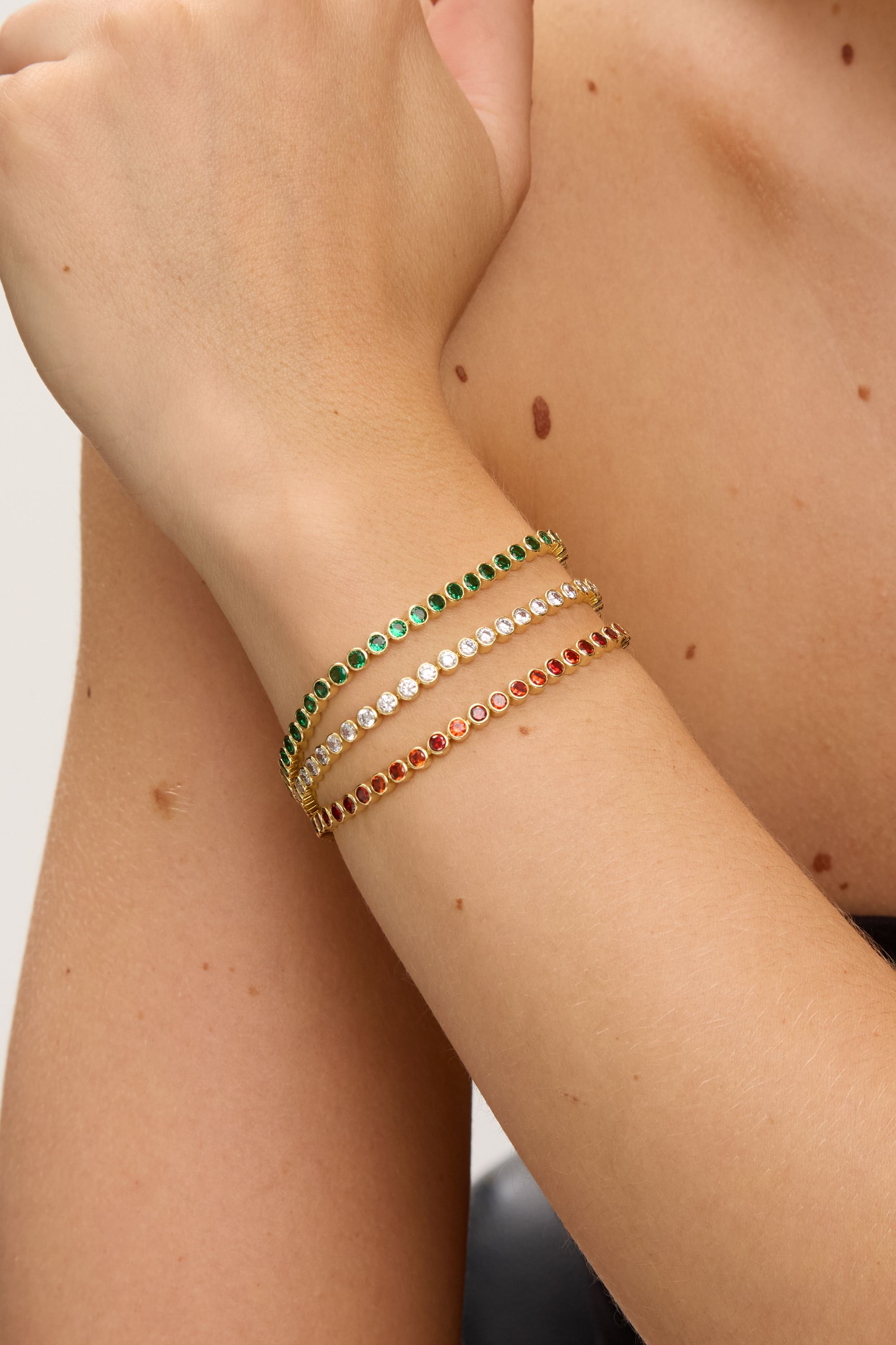 Jon Richard 14K Gold Plated and Red Cubic Zirconia Tennis Bracelet - Gift Box image 4