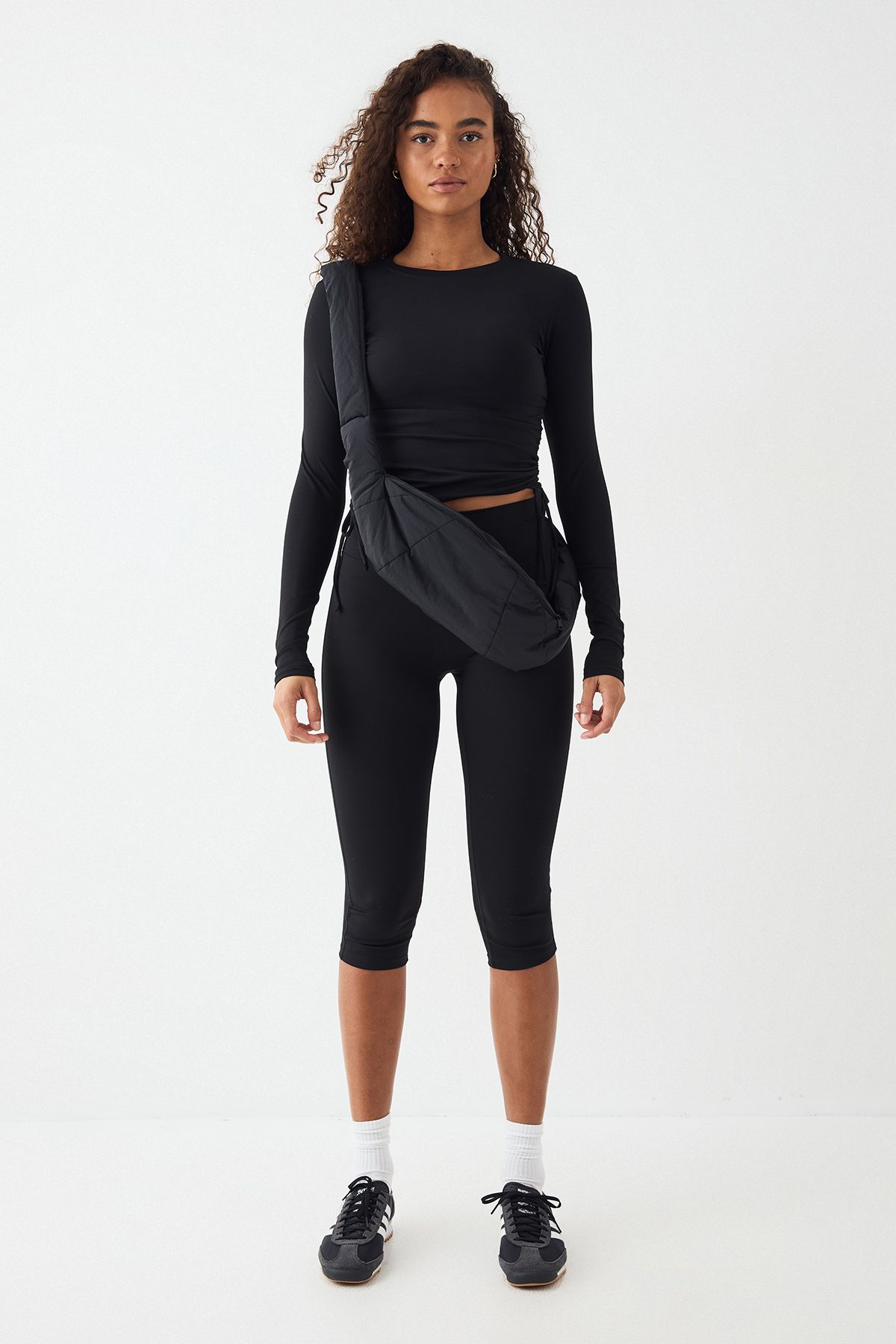 DSGN Studio DSGN Studio Ultra Sculpt Ruched Side Long Sleeve Top Black image 5