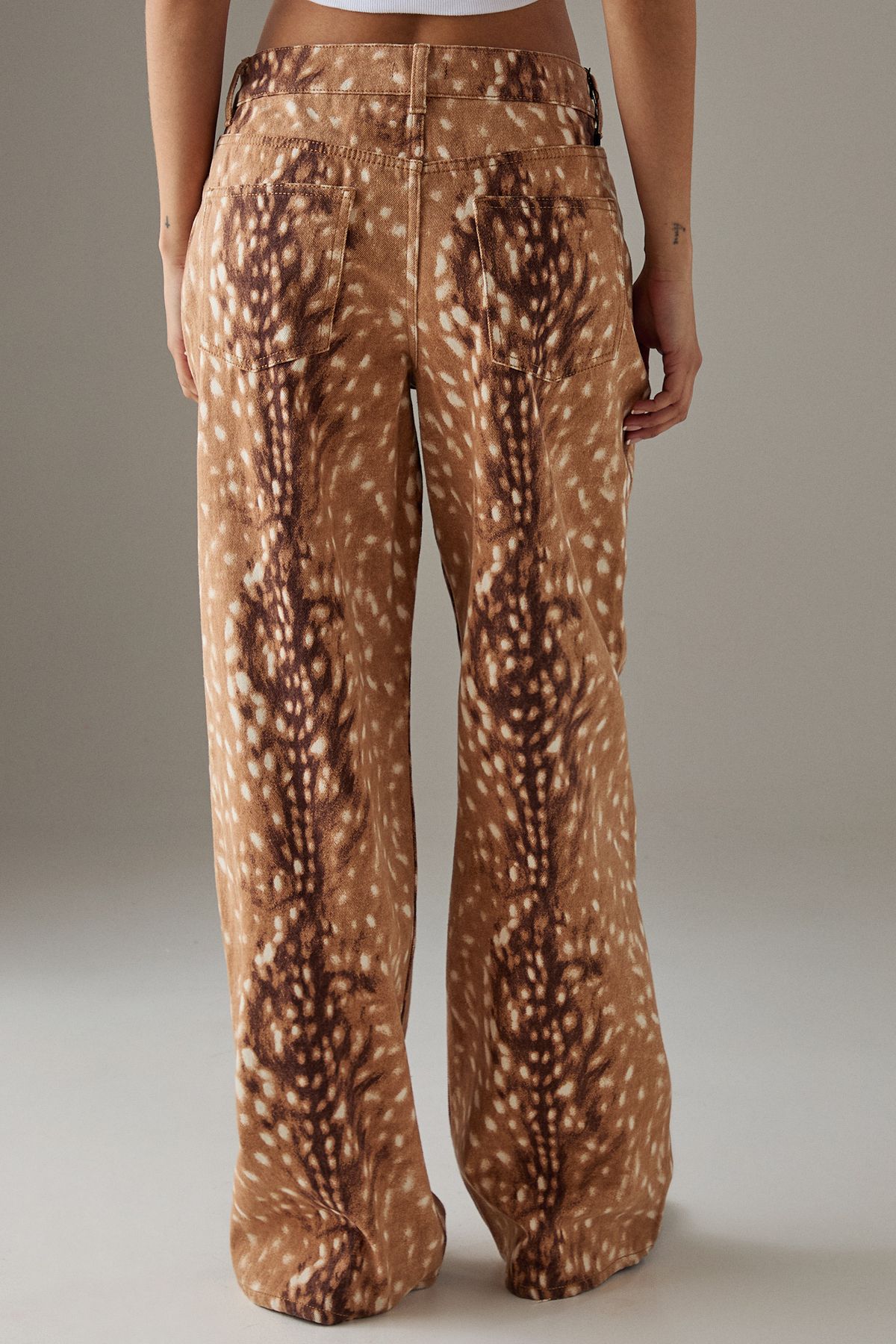 Warehouse Deer Print Straight Leg Denim Jean Animal image 3