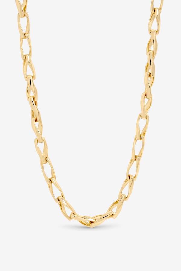 Inicio Gold Plated Twisted Link Necklace - Gift Pouch