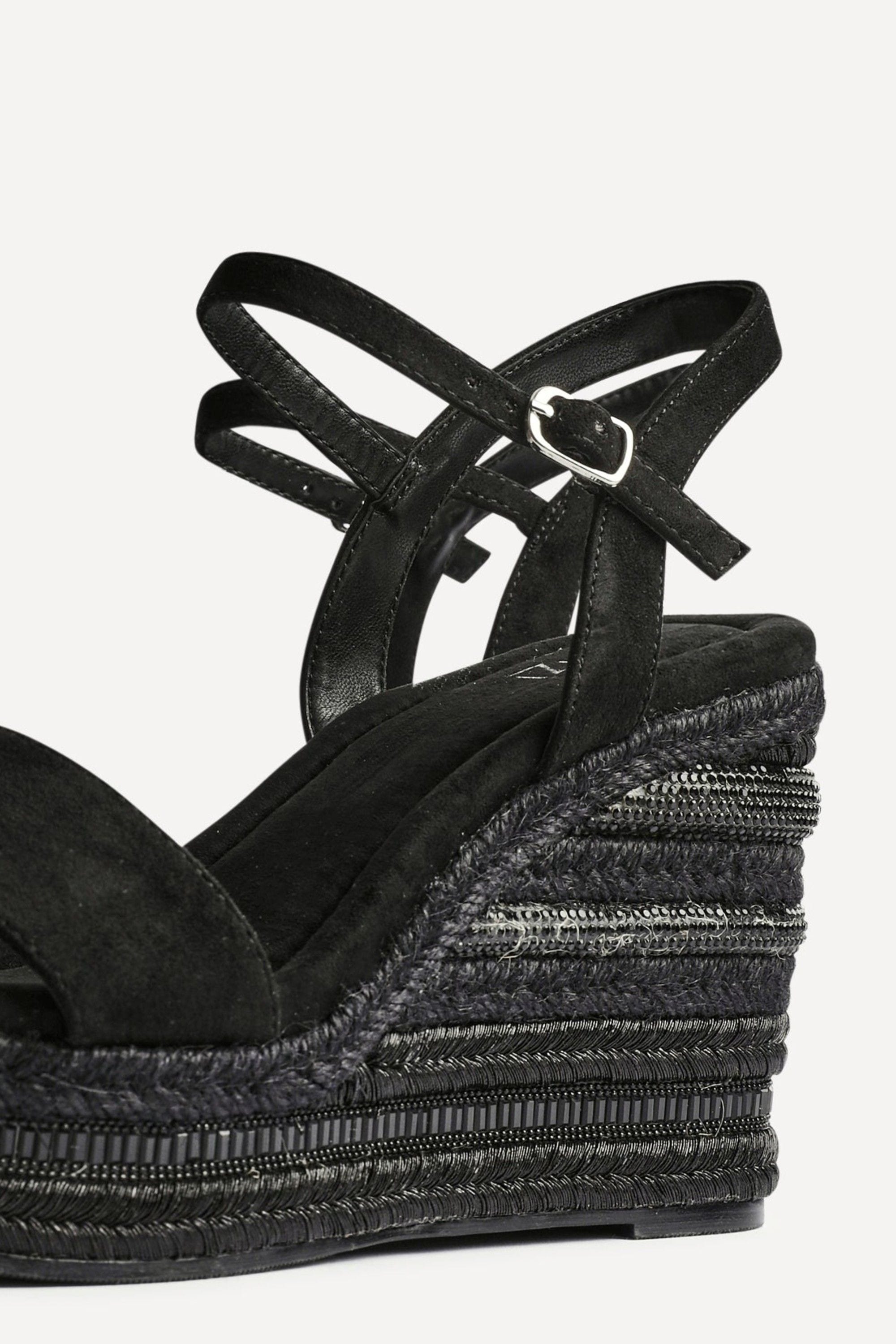 Linzi Icon Black Faux Suede Embellished Wedge image 5