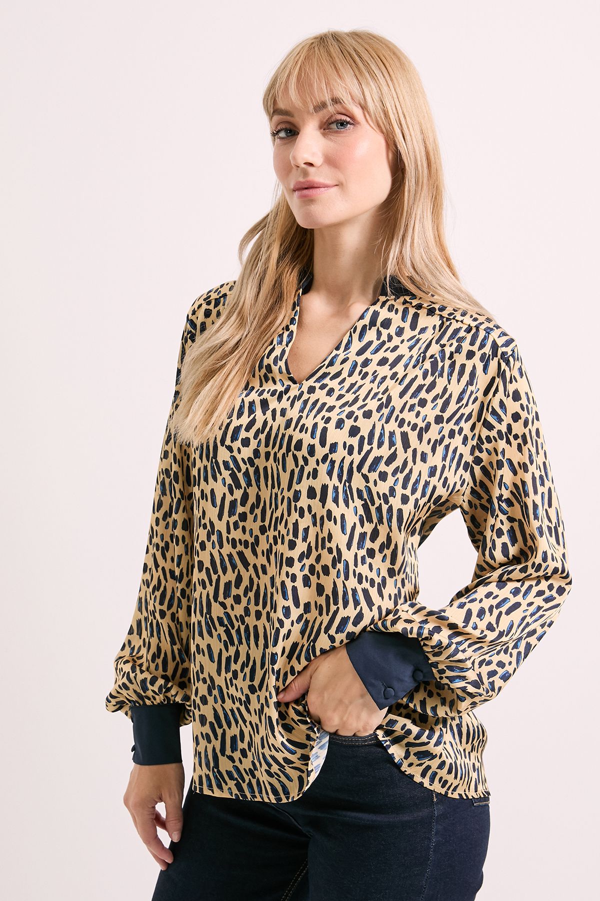 Principles Leopard Print Poets Blouse Leopard image 2