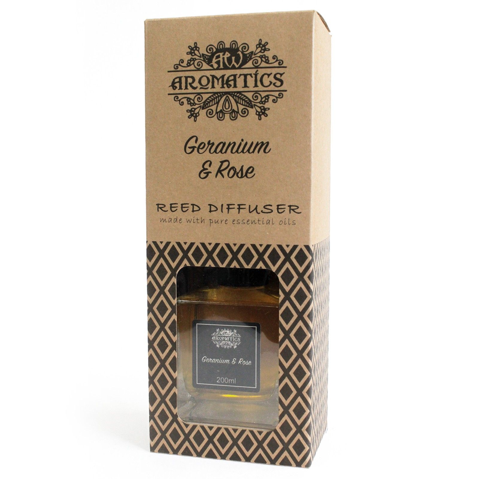 KDMD 200ml Geranium & Rose Essential Oil Reed Diffuser image 3