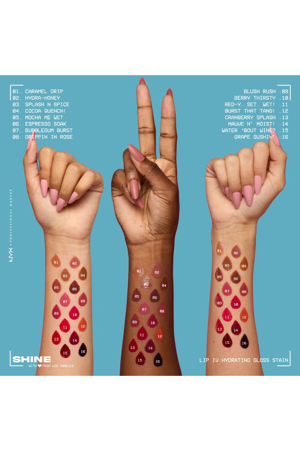 NYX Professional Makeup Lip IV Hydrating Gloss Stain, Lip Gloss 5ml Blush Rush image 9