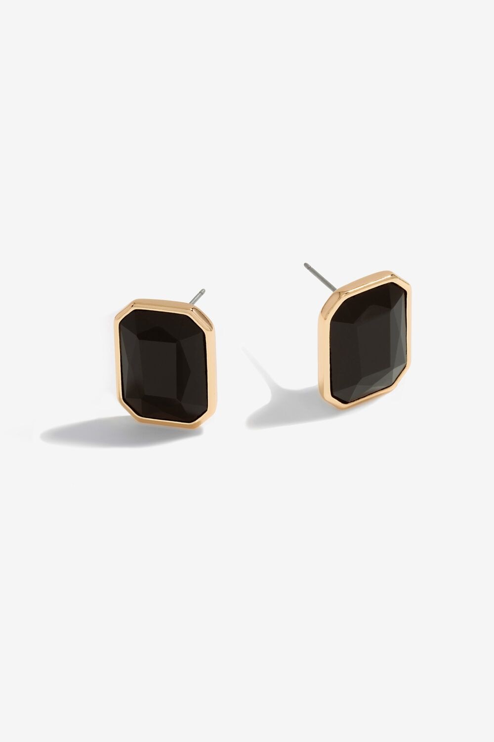 Mood Gold Black Facet Statement Stud Earrings image 1