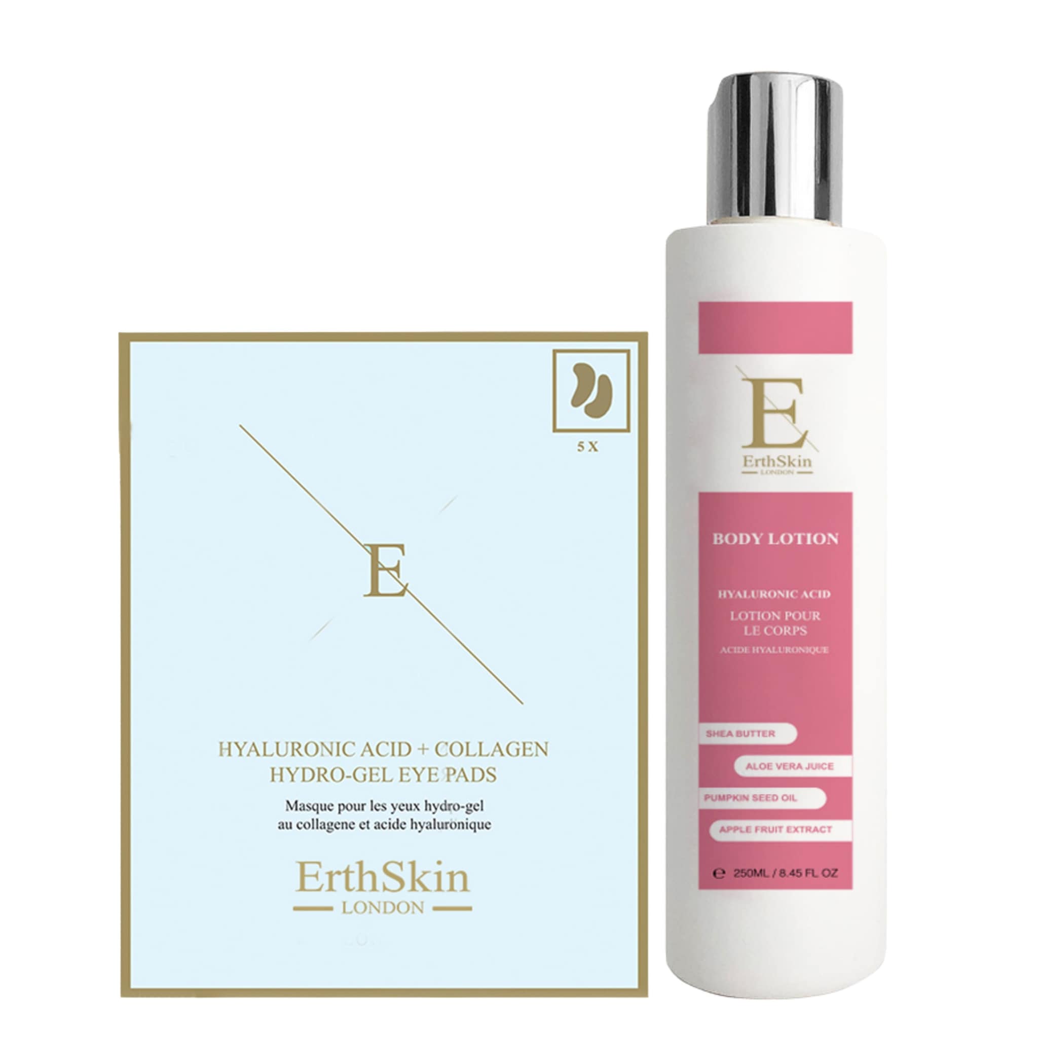 Erth Skin London Body Lotion 250ml + Hyaluronic Acid Hydrogel Eye Pads 5 X 2 image 1