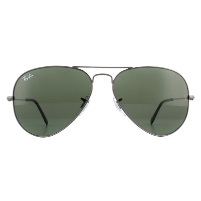 Ray-Ban Aviator Gunmetal Green Aviator 3025 Sunglasses
