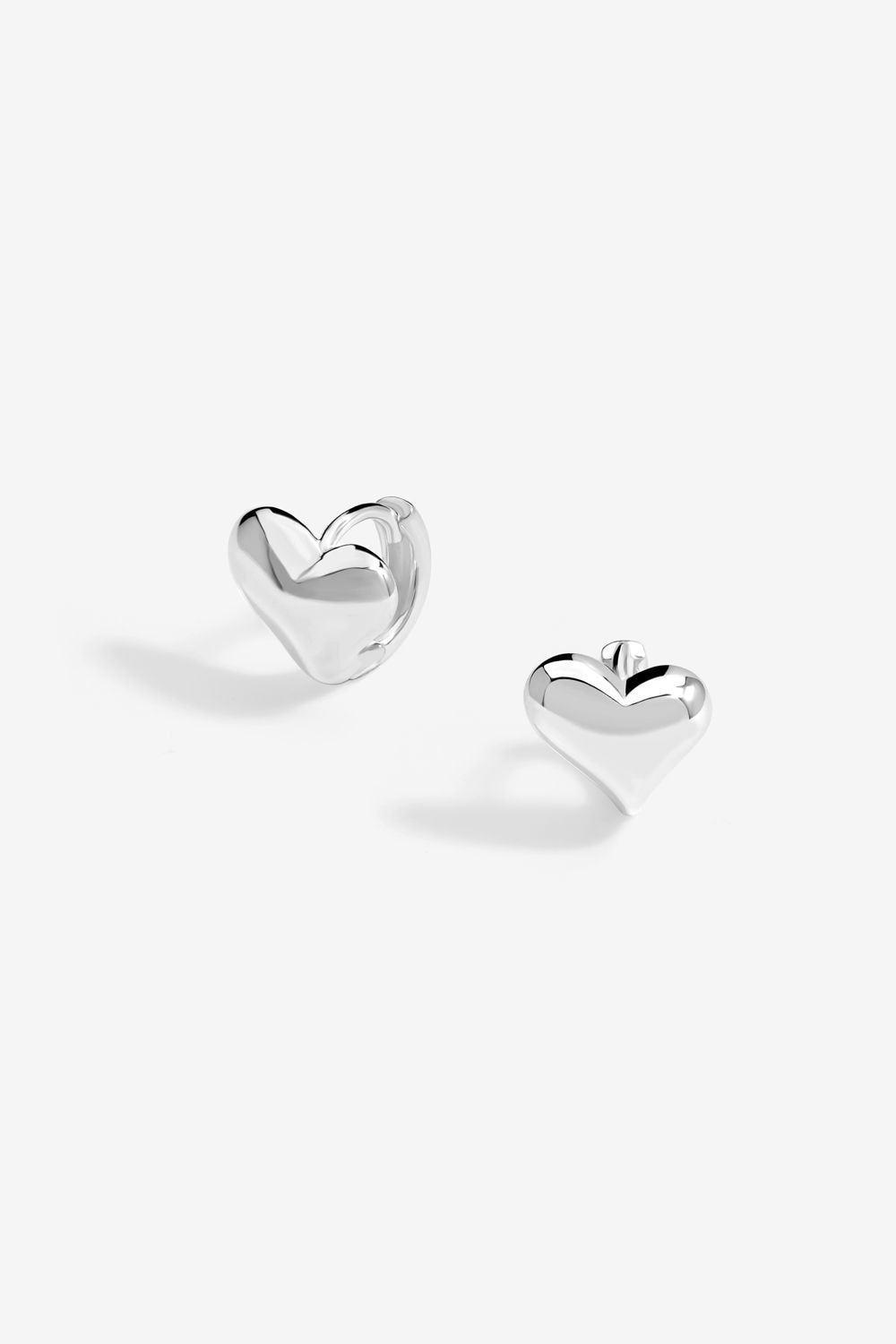 Simply Silver Sterling Silver 925 Polished Heart Huggie Hoop Earrings image 1