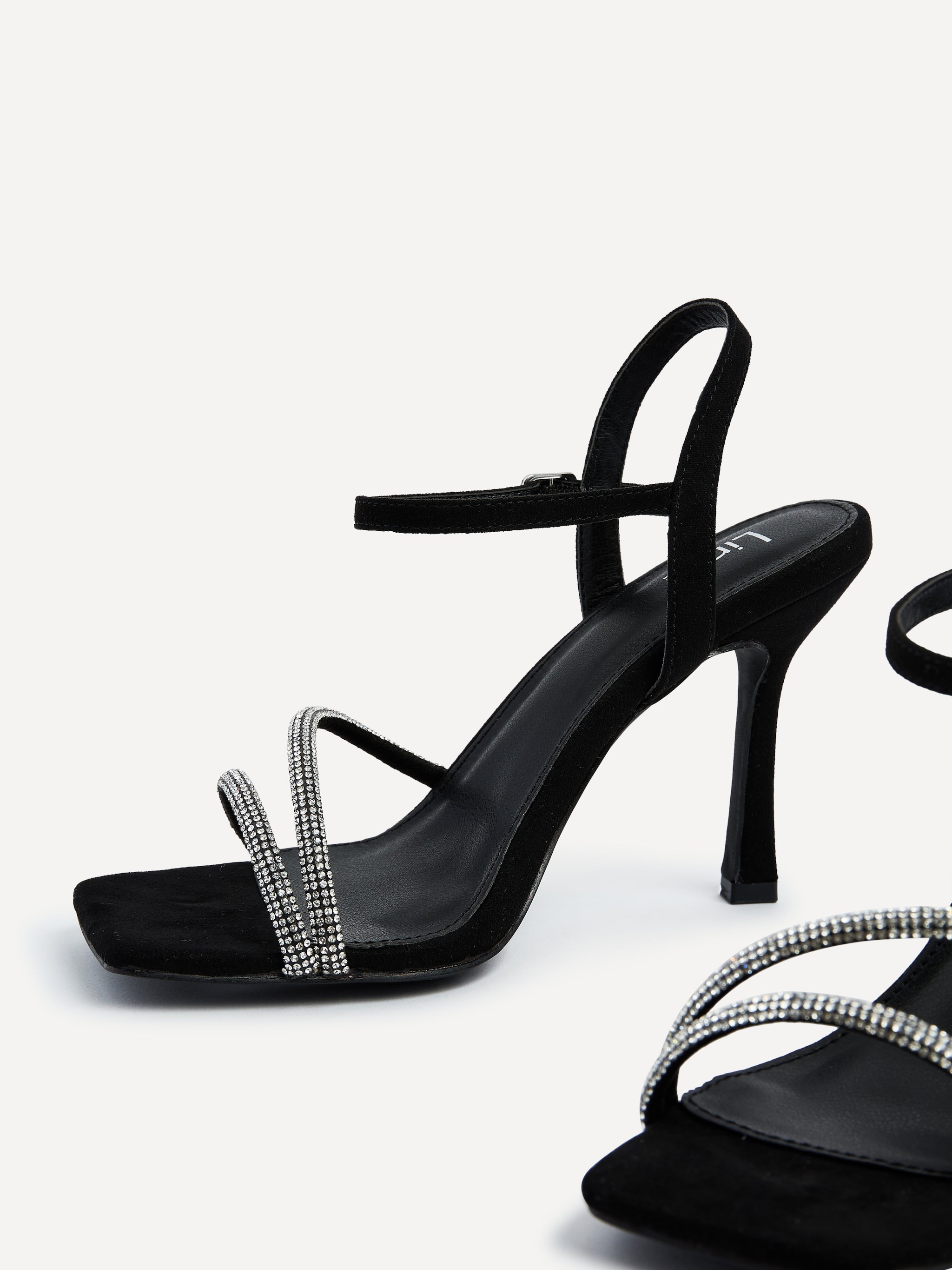 Linzi Mesmerize Black Diamante Heeled Sandals image 4