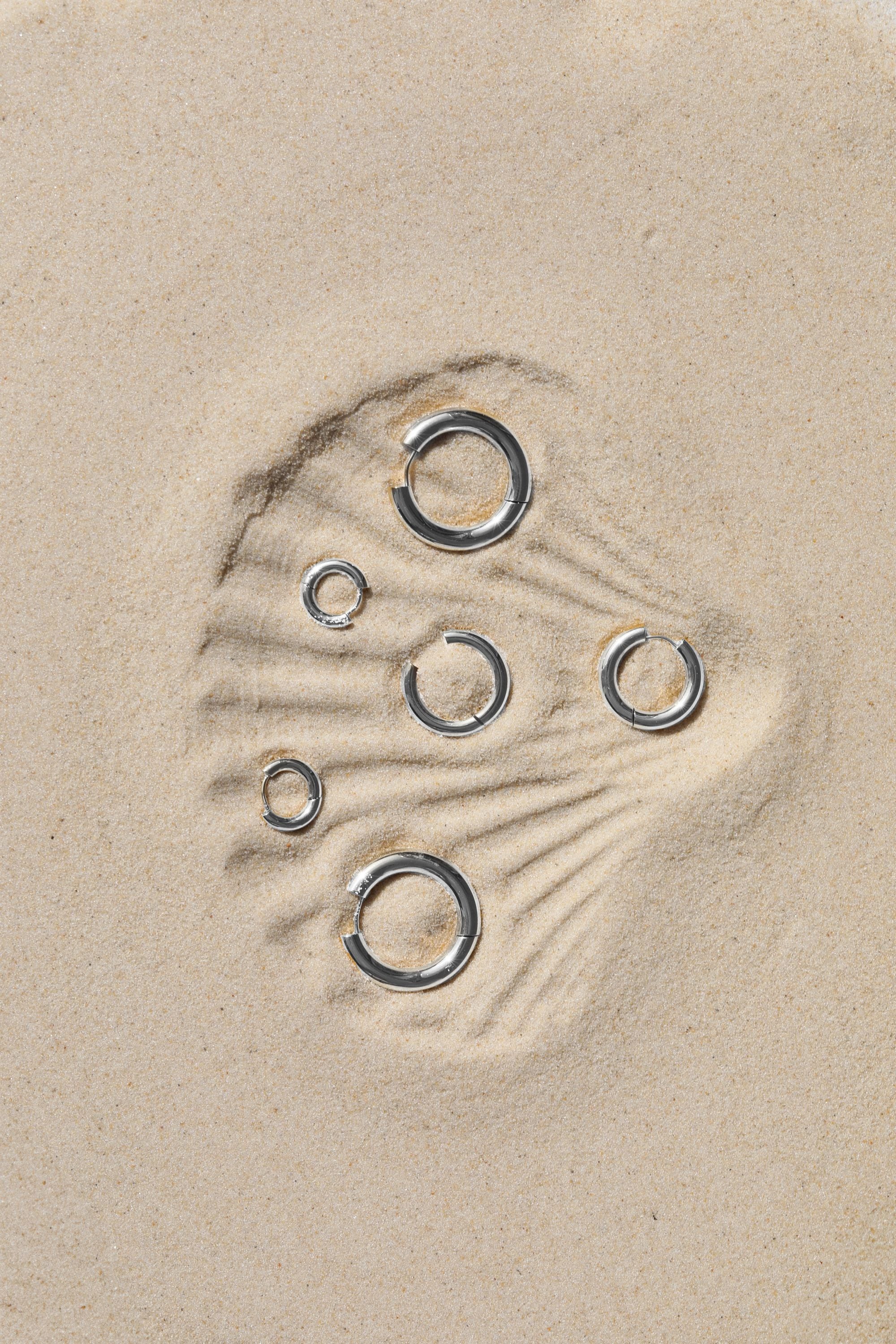 Jon Richard Waterproof Silver Plated Small Chubby Hoop Earrings image 5