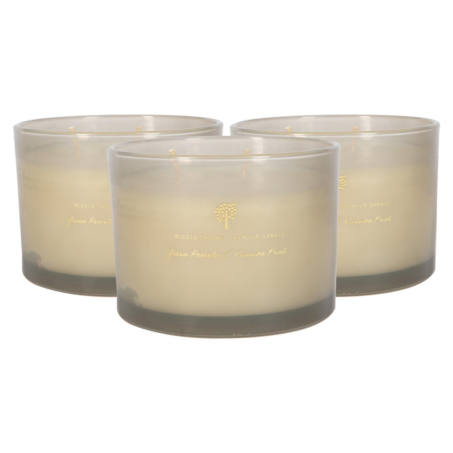 Nicola Spring 350g Pomelo & Passion Fruit Soy Candles - Pack of 3 - Double Wick Jars image 1
