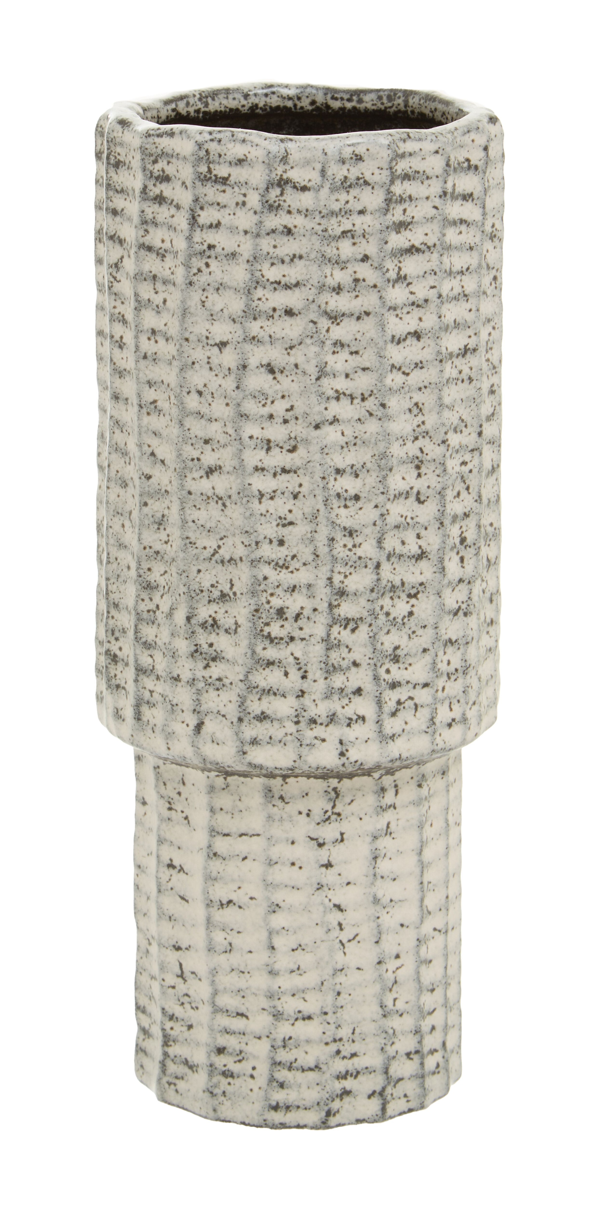 Orsina Textured Medium Vase, Contemporary Design Flower Vase, Tiered Design Modern Vase for a Variety of Decors image 1