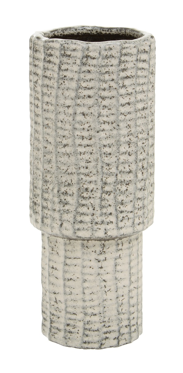 Orsina Textured Medium Vase, Contemporary Design Flower Vase, Tiered Design Modern Vase for a Variety of Decors