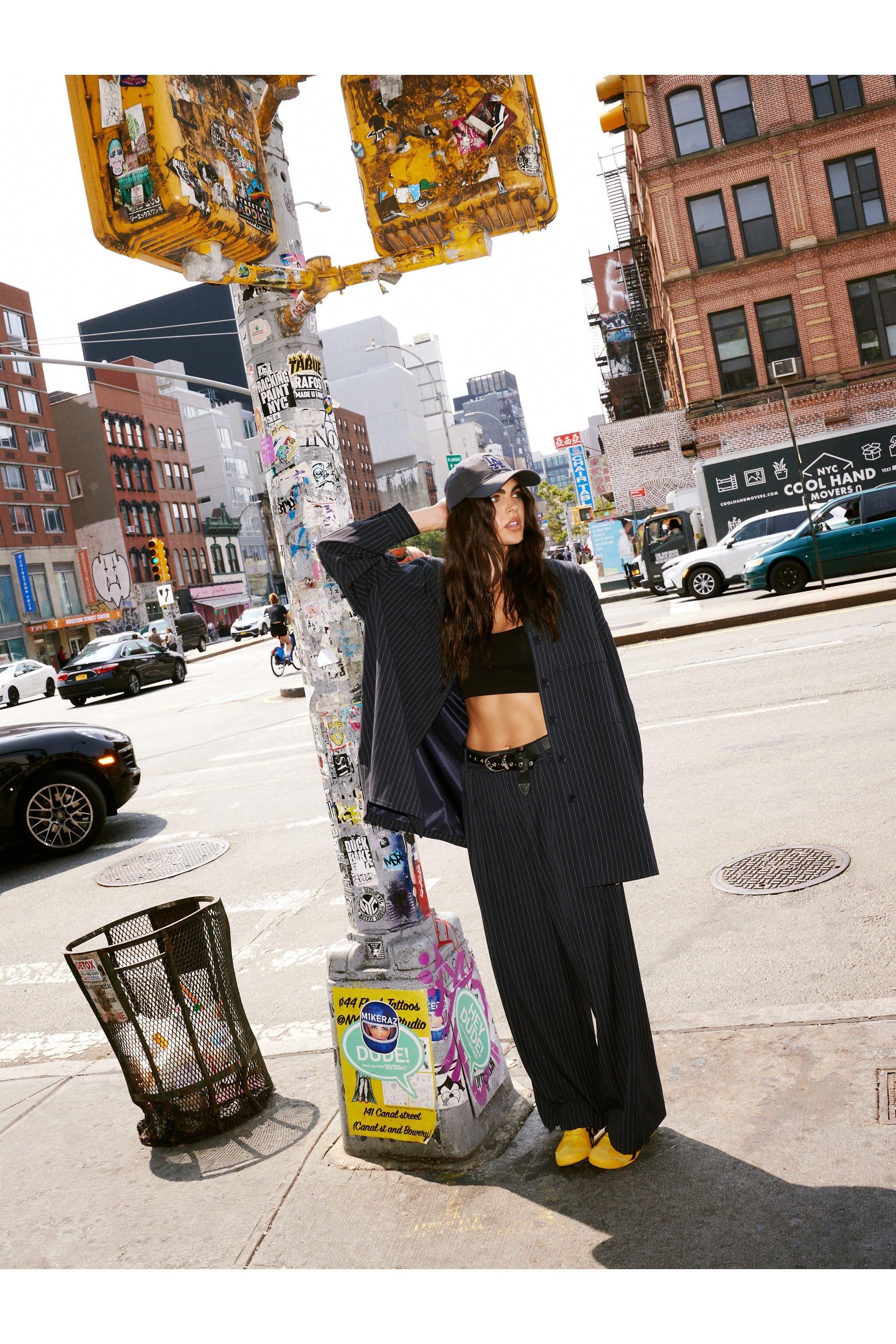 NastyGal PREMIUM PINSTRIPE TAILORED SHACKET Mono image 3