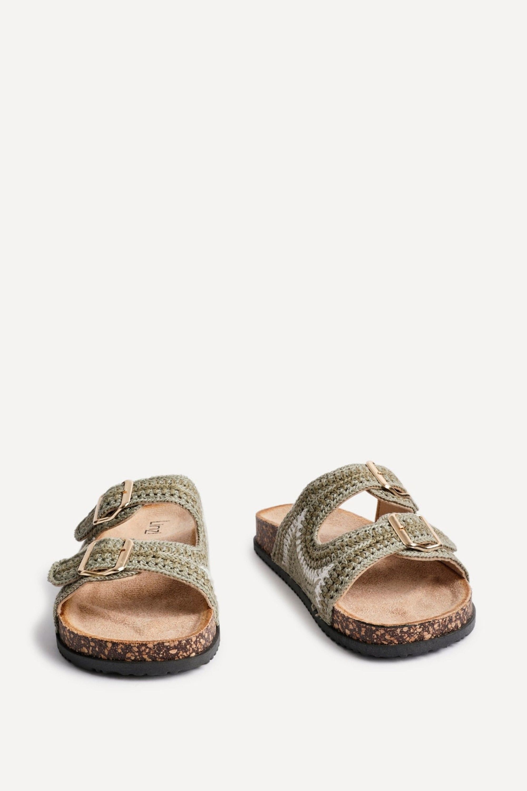 Linzi Jaylyn Khaki Double Buckle Sandals image 3
