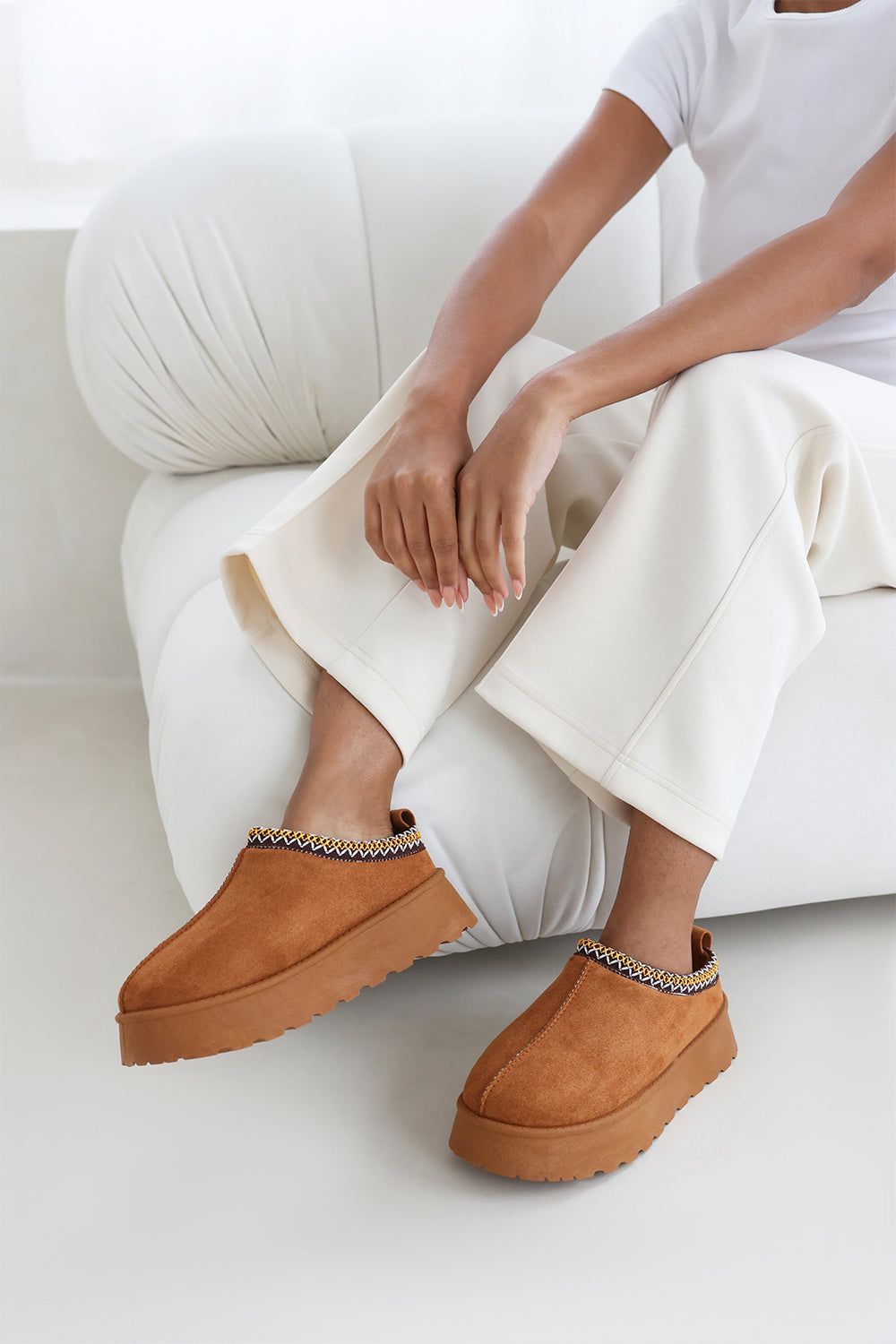 Where's That From 'Meilani' Cosy Faux-Suede Fur Lining Platform Low Ankle Boot image 1