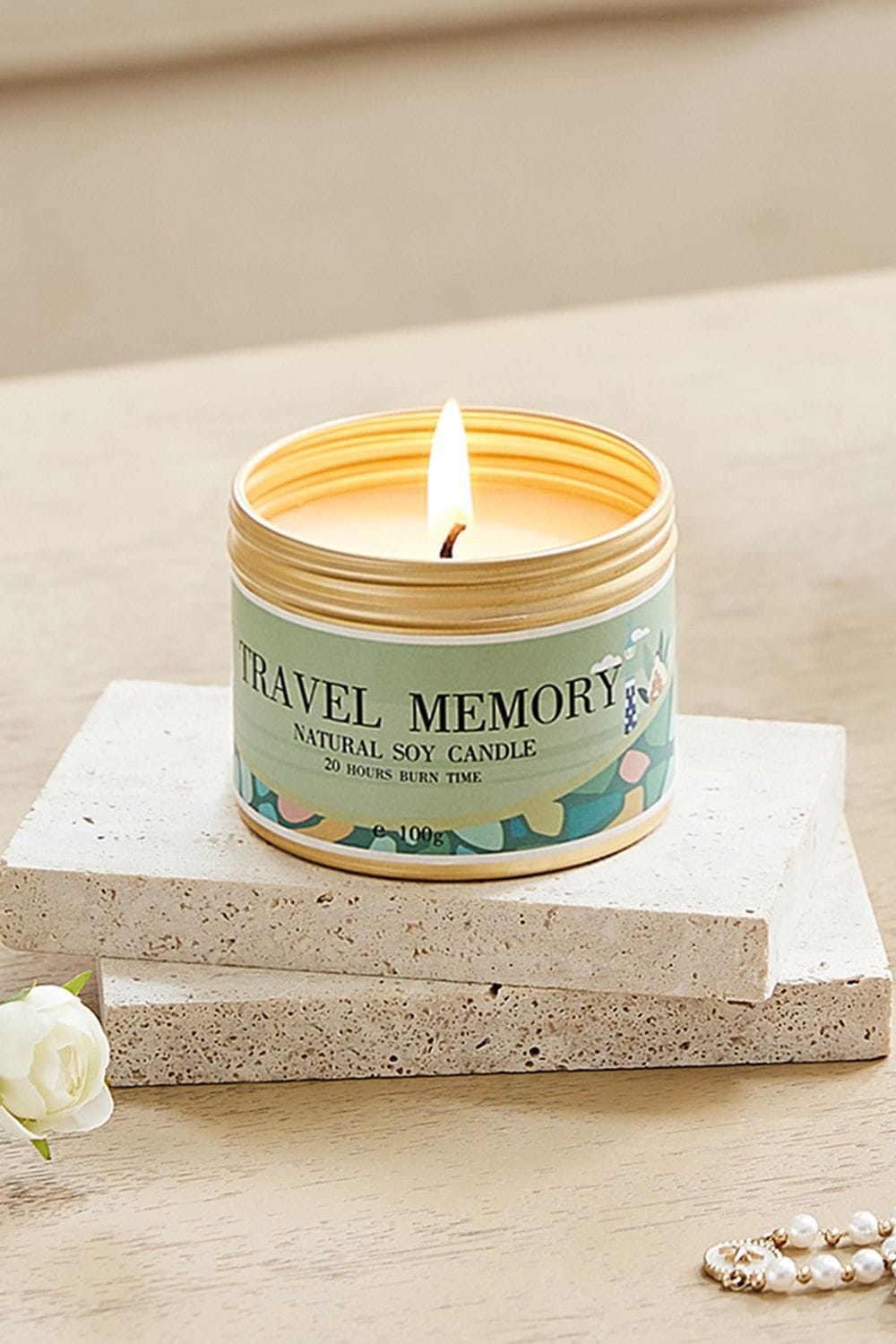 SHEONLY Kiwi Fruit Soy Wax Scented Candle in Aluminum Tin image 1