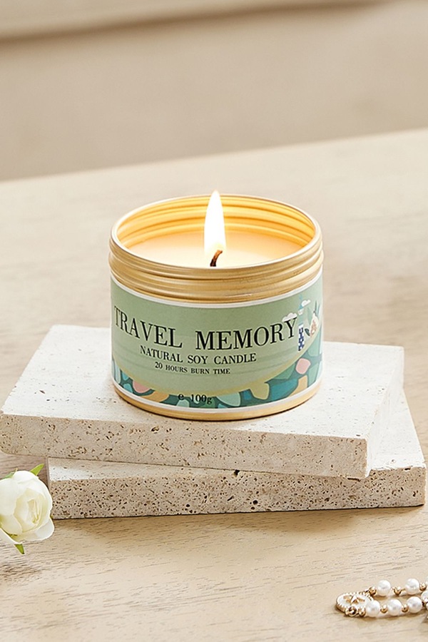 SHEONLY Kiwi Fruit Soy Wax Scented Candle in Aluminum Tin