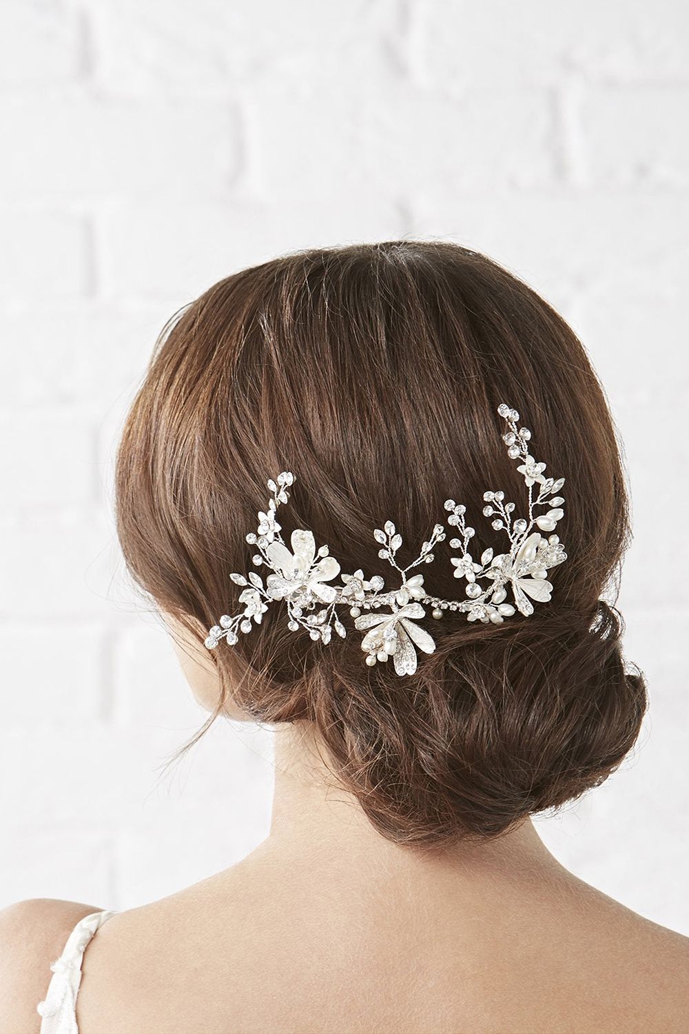 Jon Richard Silver Painted Leaves And Crystal Bead Dogclip image 3