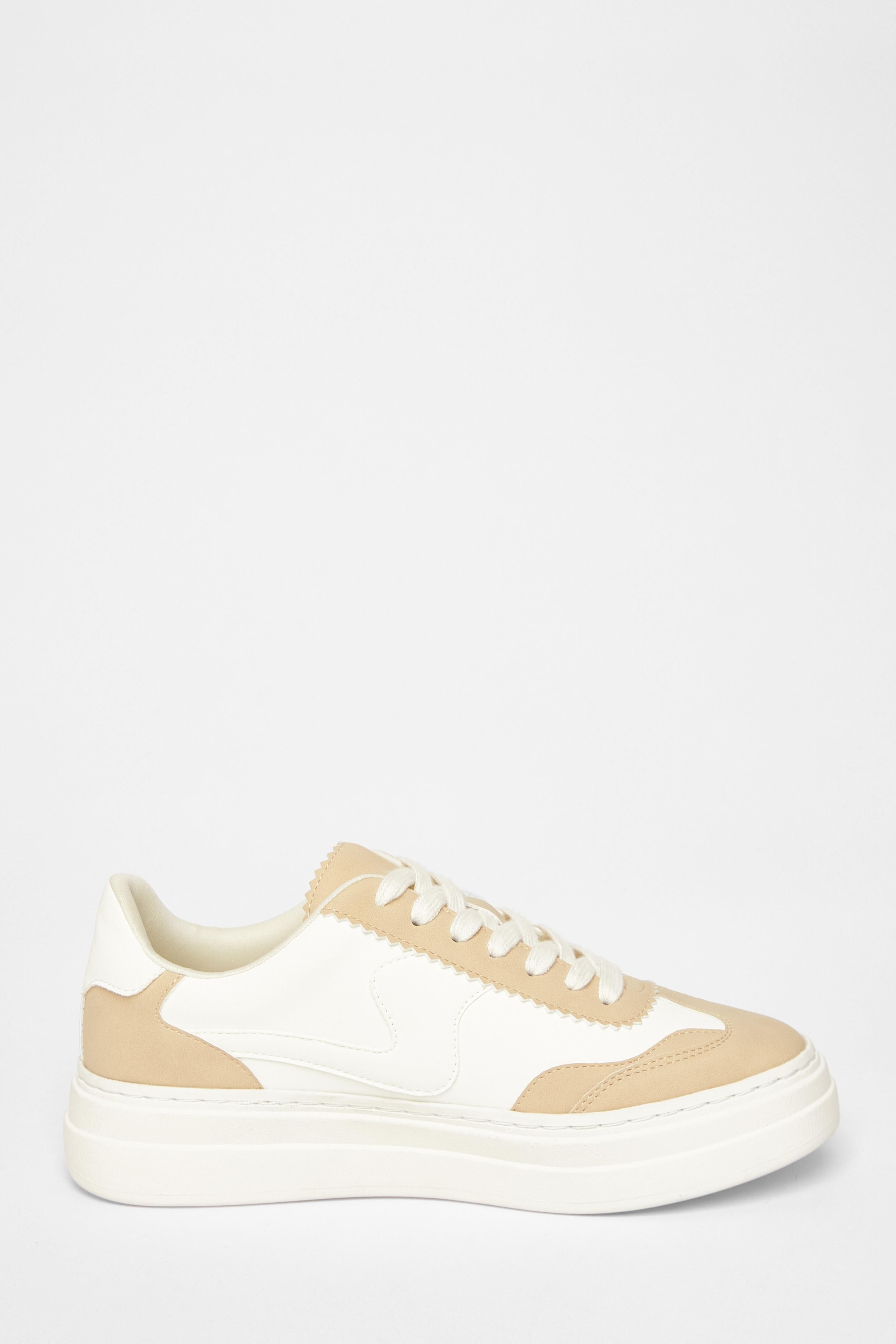 Quiz Nude Faux Leather Chunky Trainers image 5