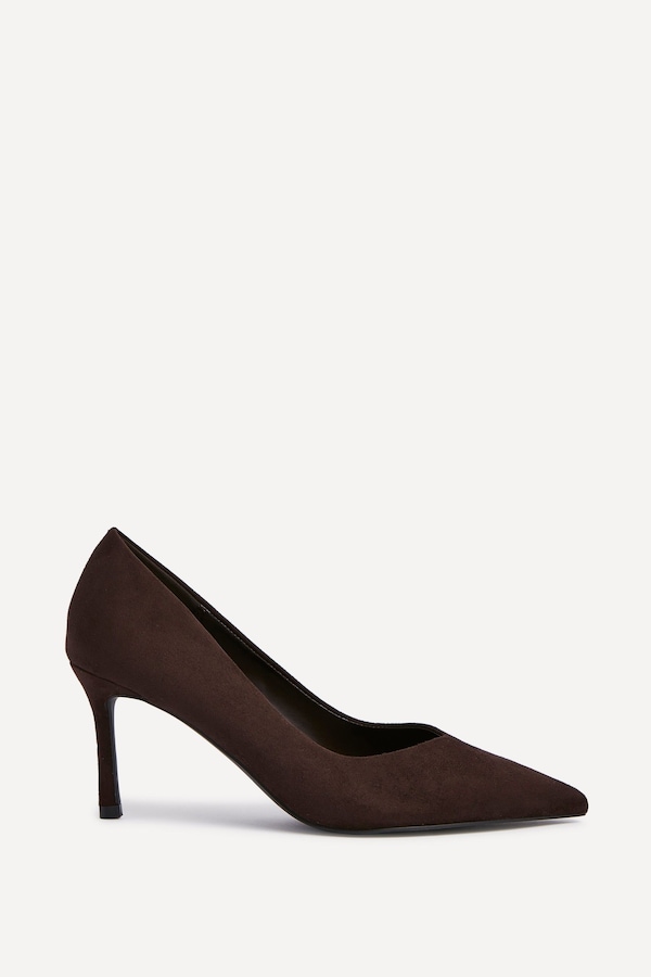 Linzi Classic Brown Faux Suede Court Heels