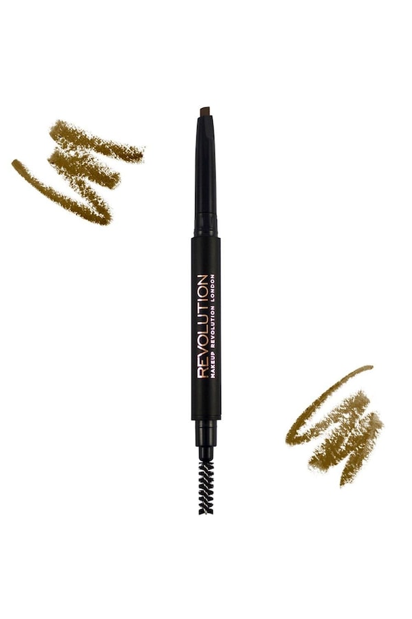 Revolution Duo Brow Definer Pencil Medium Brown Light Brown