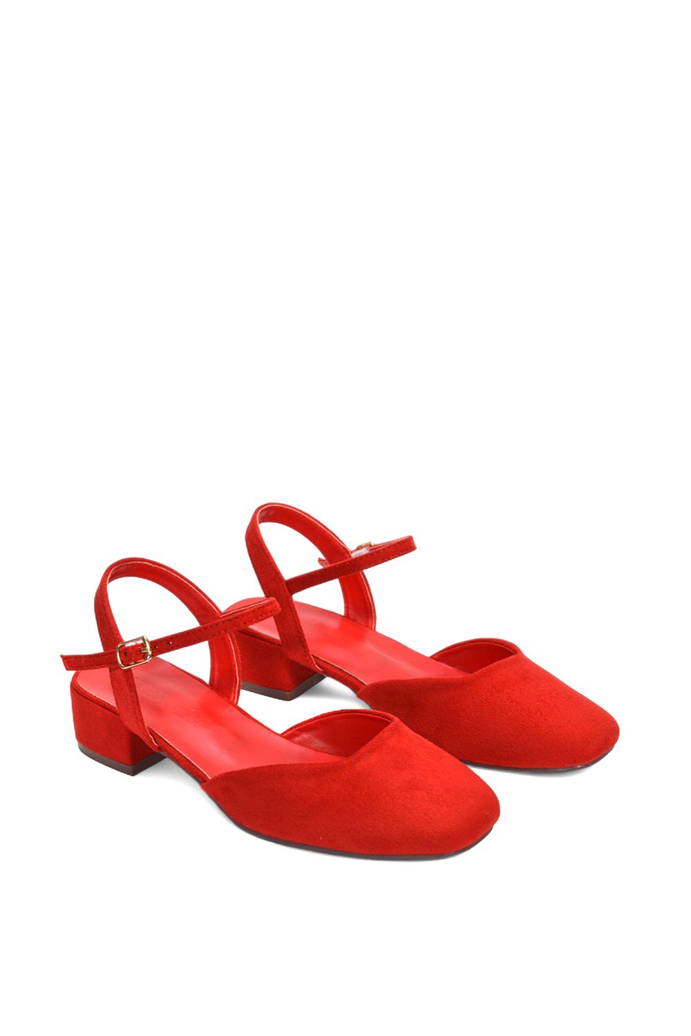 XY London 'Hilary' Square Closed Toe Strappy Court Shoe Low Heels image 5