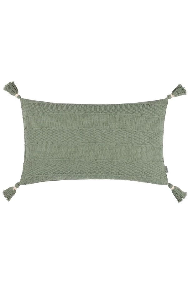 Yard Caliche Woven Textured Tasselled Polyester Filled Cushion