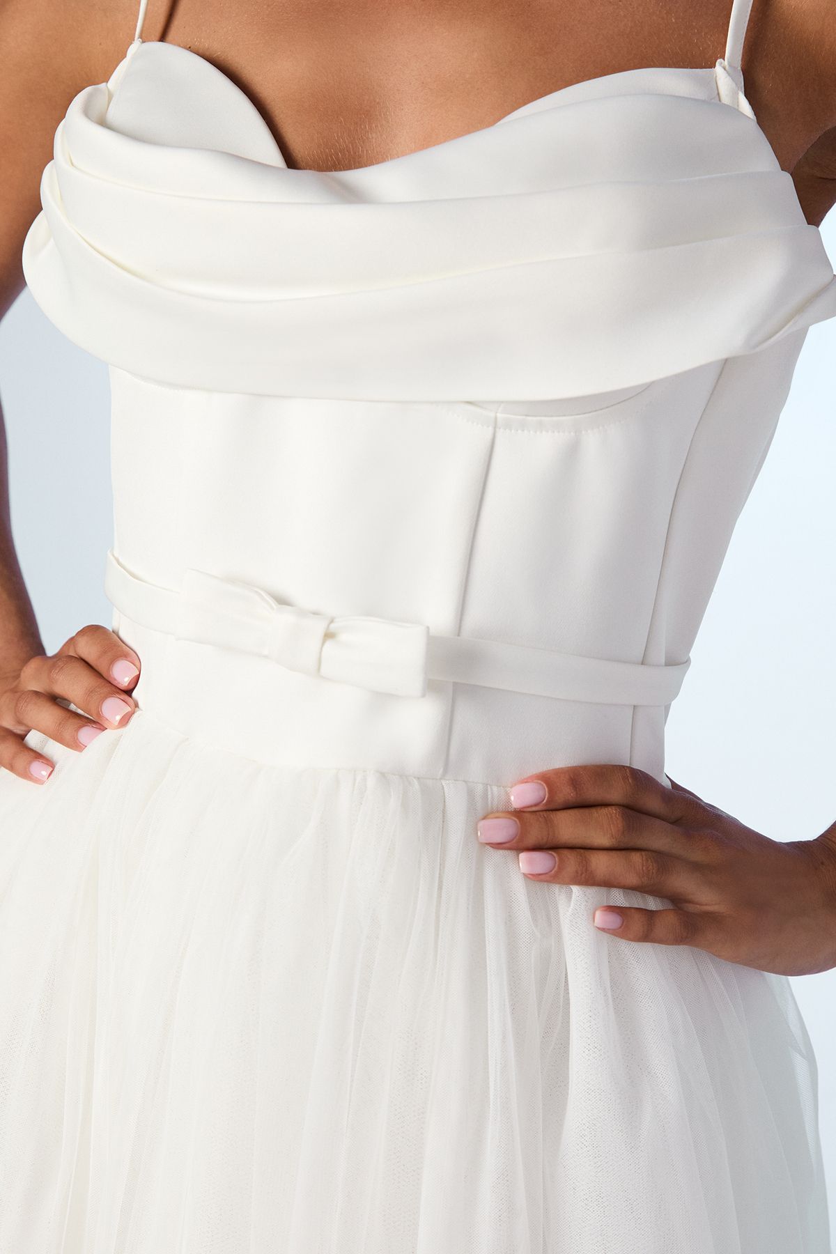 Coast Cowl Neck Corset Satin Wedding Dress Ivory image 5