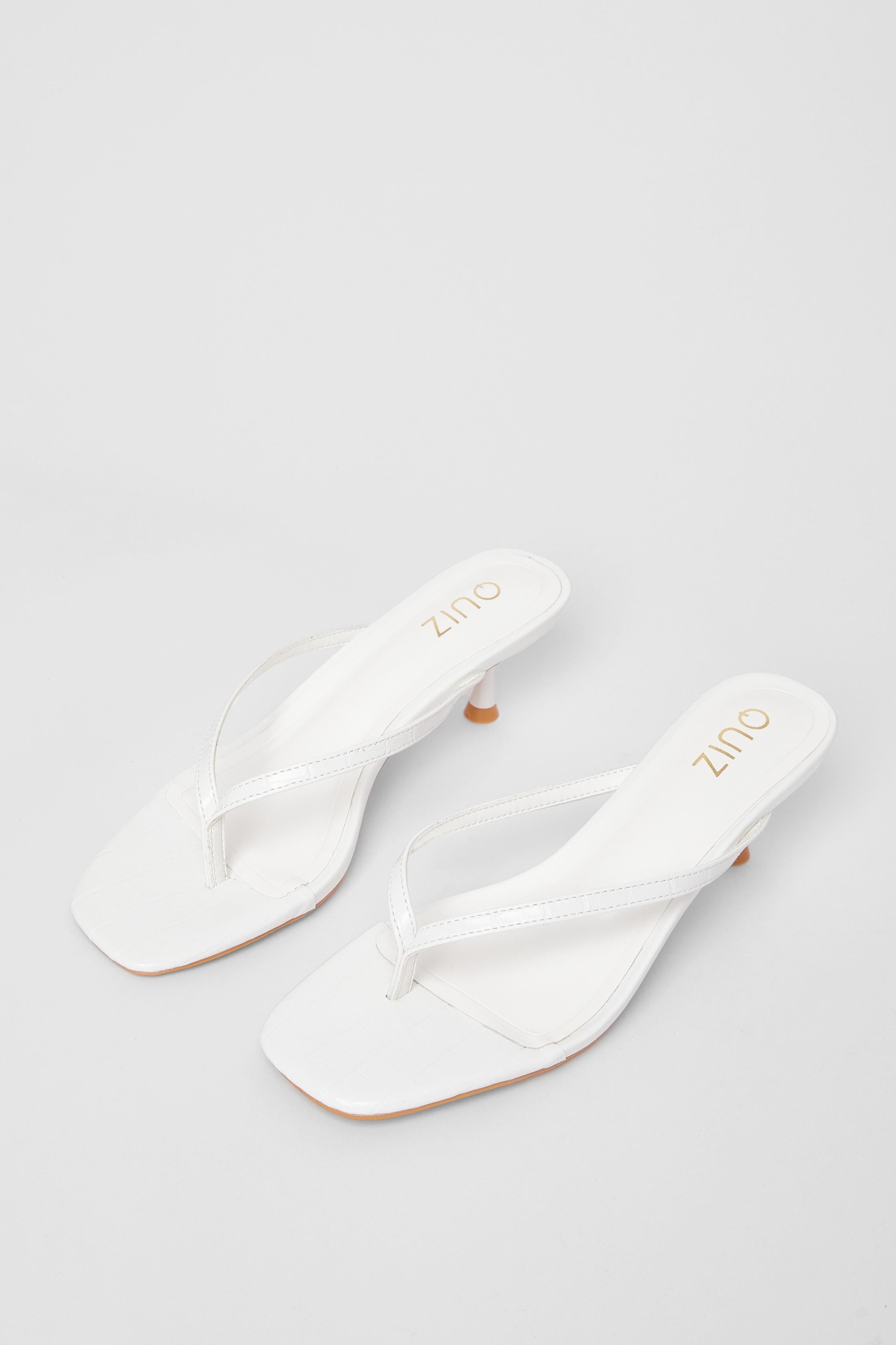 Quiz White Toe Post Heels image 2