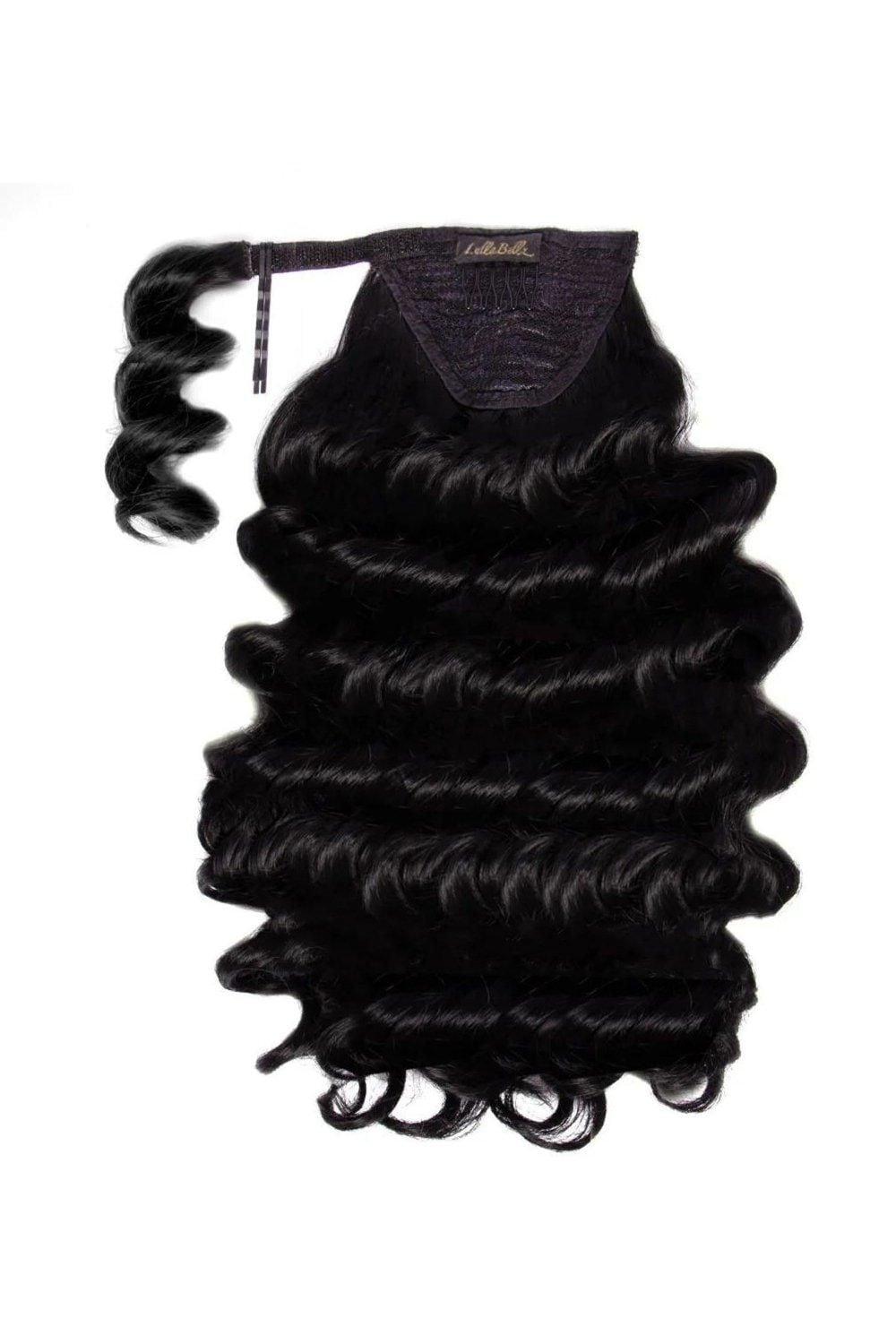Lullabellz Midi Grande Curly Corkscrew 20inch Wraparound Pony Natural Black image 1