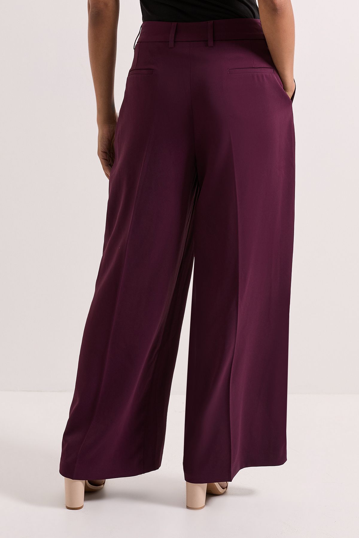 Dorothy Perkins Pleated Wide Leg Trouser Berry image 3