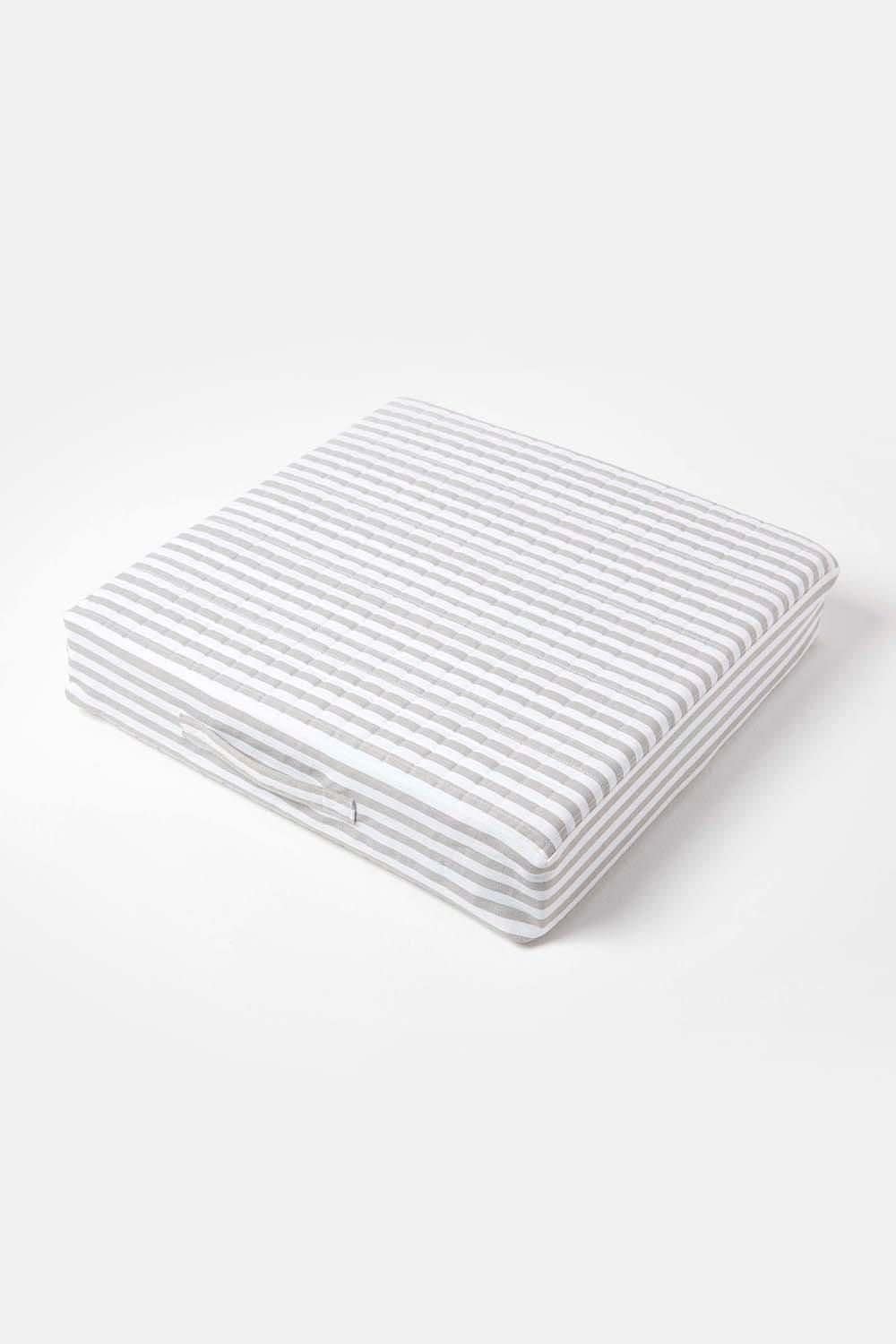 Homescapes Quilted Cotton Armchair Booster Cushion Cover image 4