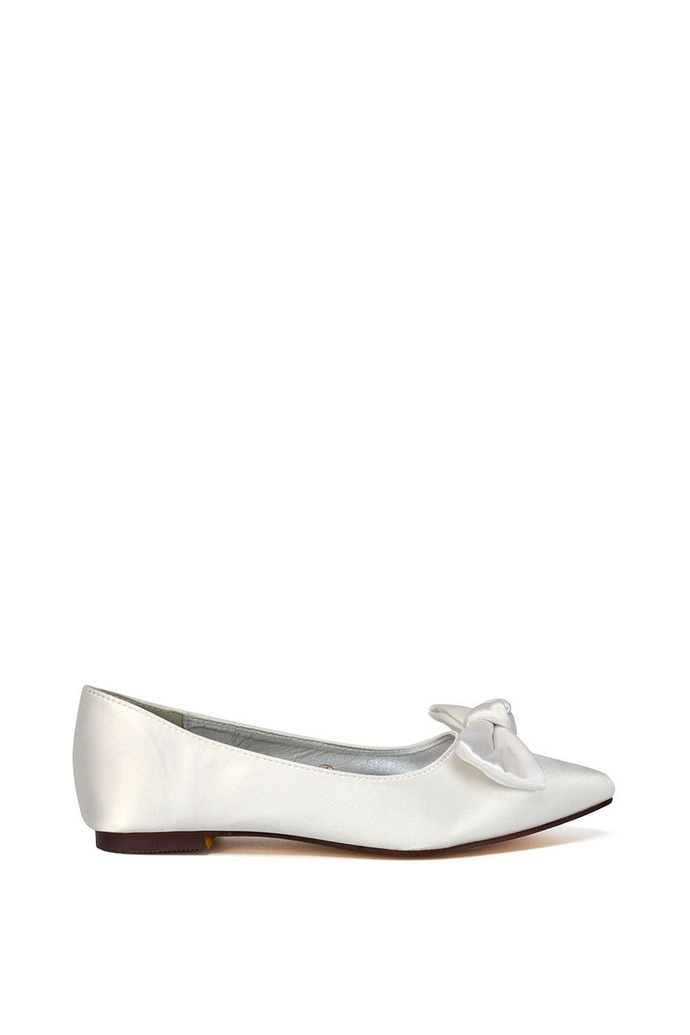 XY London 'Cally' Bow Detail Pointed Toe Ballerina Bridal Pump Shoes