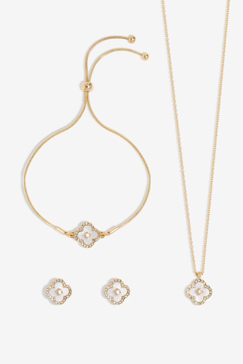 Jon Richard Gold Plated Crystal Clover Trio Set - Gift Boxed image 2