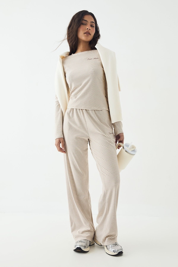 DSGN Studio DSGN Studio Soft Stripe Straight Leg Trouser Ecru