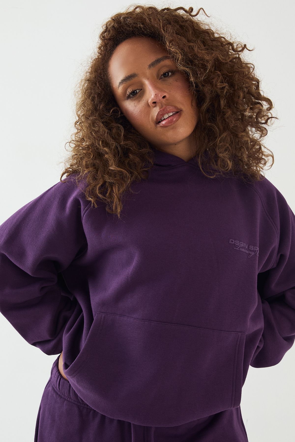 DSGN Studio DSGN Studio Sport Training Club Oversized Hoodie Blackcurrant image 3