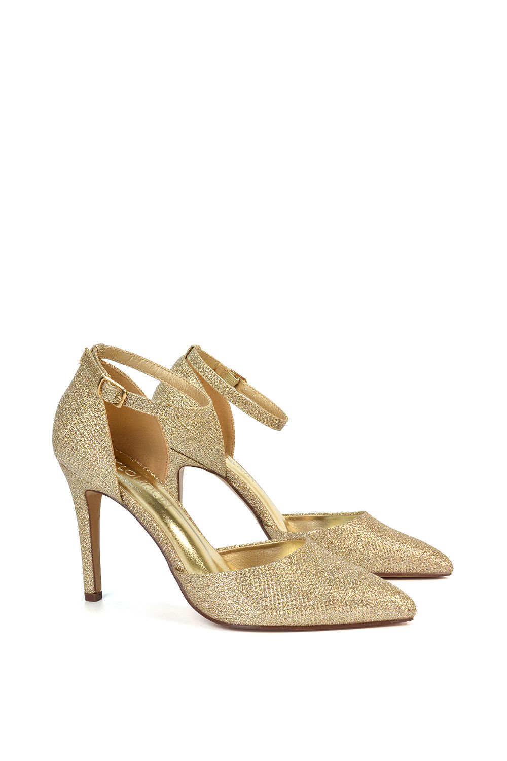 XY London 'Claire' D'Orsay Point Toe Ankle Strap Stiletto Heel Court Shoes image 3