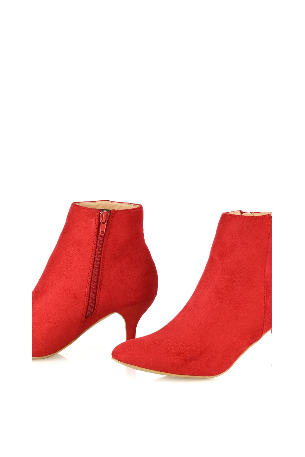 XY London 'Anastsia' Low Mid Kitten High Heel Stiletto Zip-Up Ankle Boots image 3